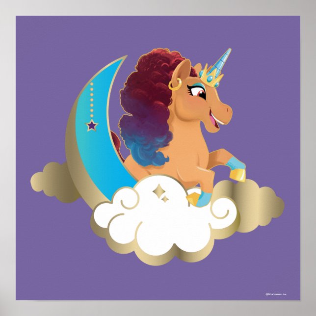 Divine the Unicorn | Moon & Clouds Poster (Front)
