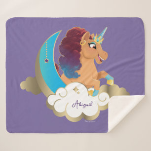 Divine the Unicorn   Moon & Clouds Sherpa Blanket