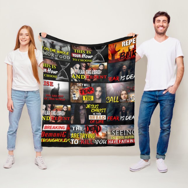 Divine Threads of Faith: A Tapestry Collage Fleece (In Situ)