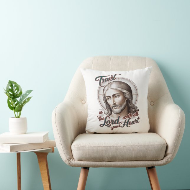 Divine Trust: Jesus Encourages Trust in the Lord Cushion (Chair)
