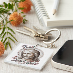 Divine Trust: Jesus Encourages Trust in the Lord Key Ring