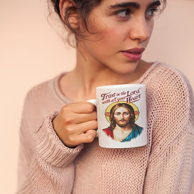 Divine Trust: Jesus Encouraging Faith Coffee Mug (Creator Uploaded)