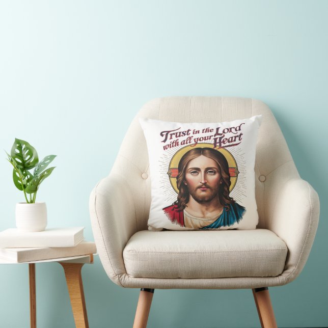 Divine Trust: Jesus Encouraging Faith Cushion (Chair)
