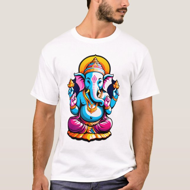 Divine Vibrance – Lord Ganesha T-Shirt (Front)