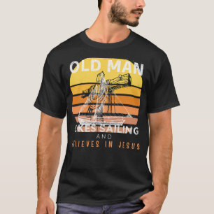 Divine Voyage: Grumpy Old Mans Jesus Sail & Humour T-Shirt
