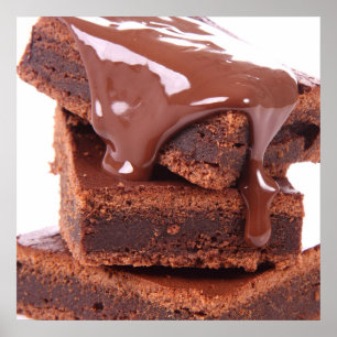 Divinely Decadent Chocolate Brownie Poster - SRF