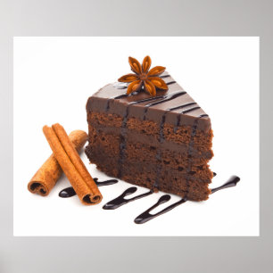 Divinely Decadent Chocolate Cake Art Poster