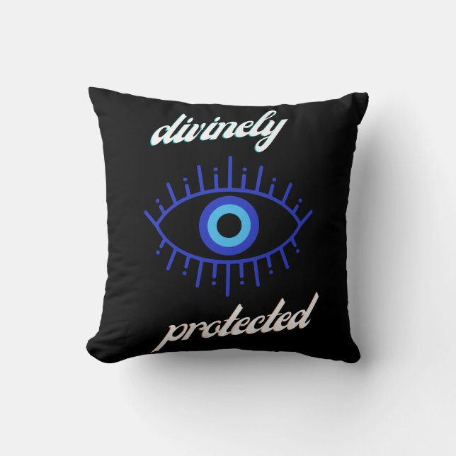 Divinely Protected Round Pillow (Front)