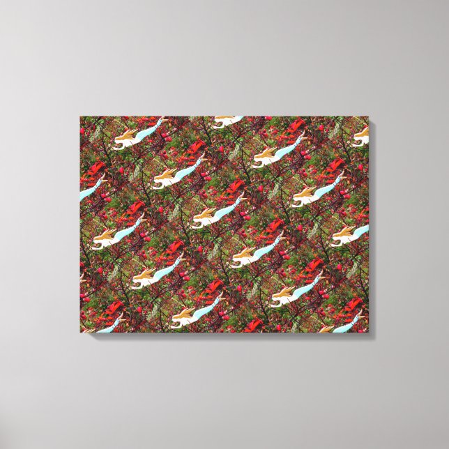 diving blue-tail mermaids canvas print (Front)