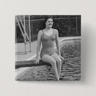 Diving Board 15 Cm Square Badge