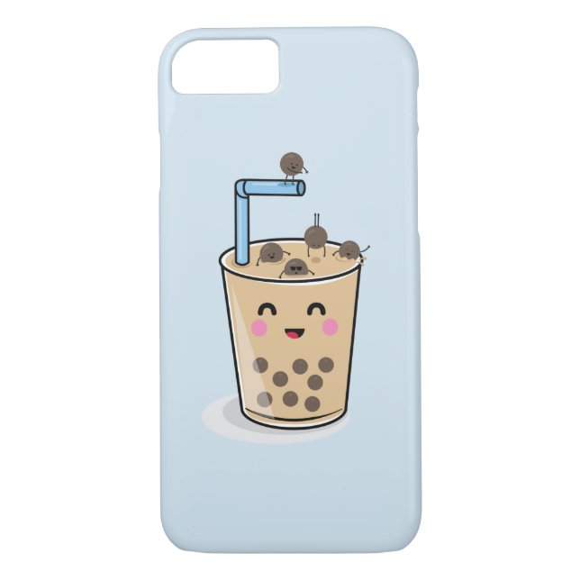 Diving Boba Pearl Tea Phone Case (Back)