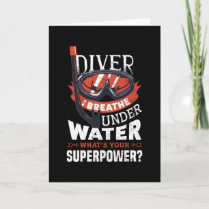 Diving Breathe Underwater Gift for Diver Card
