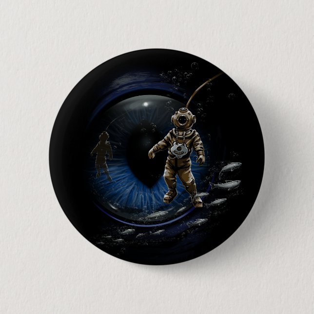 Diving Buddy 6 Cm Round Badge (Front)