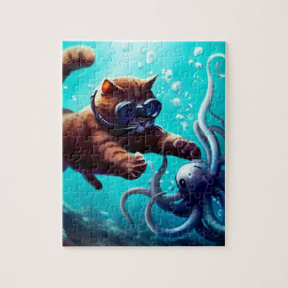 Diving Cat Jigsaw Puzzle
