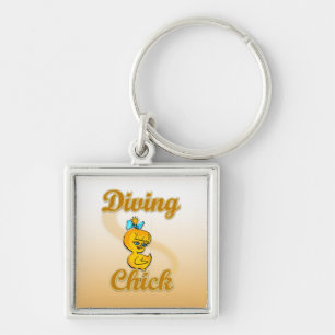 Diving Chick Key Ring