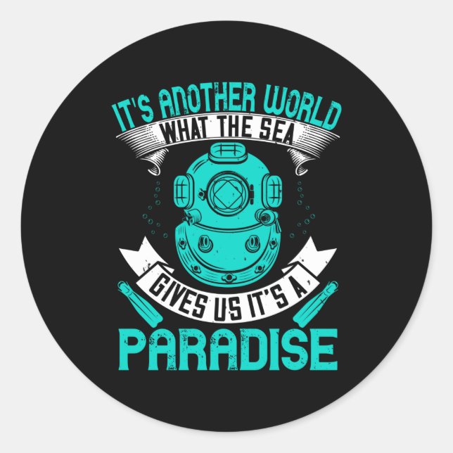 Diving - classic round sticker (Front)