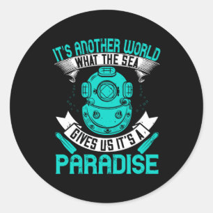 Diving - classic round sticker