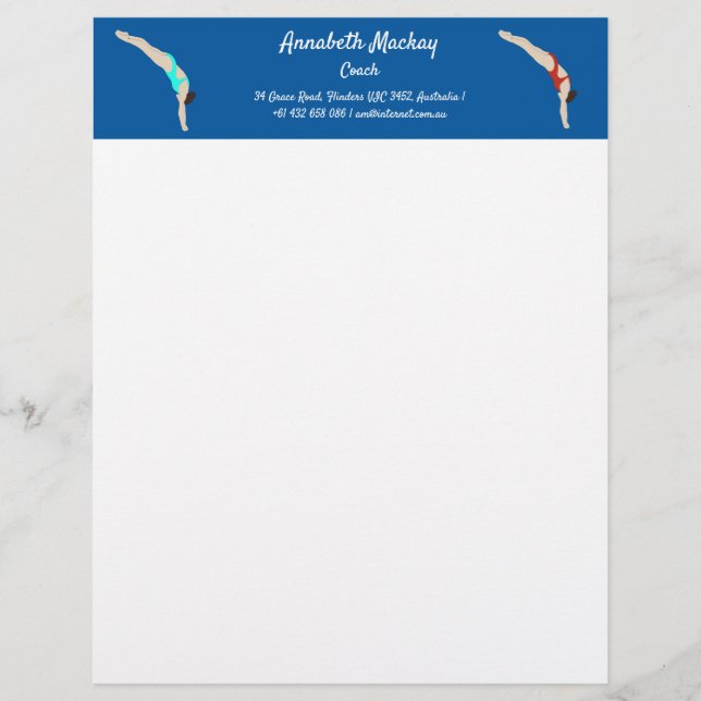 Diving Custom Letterhead (Front)