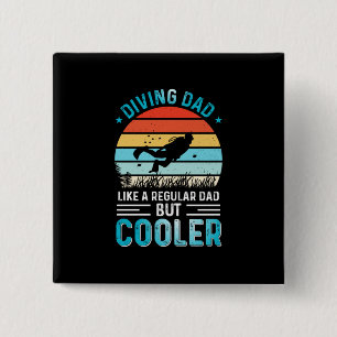 Diving Dad 15 Cm Square Badge