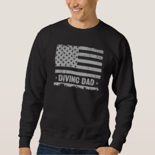 Diving Dad America Us Flag Patriot  Vintage Sweatshirt