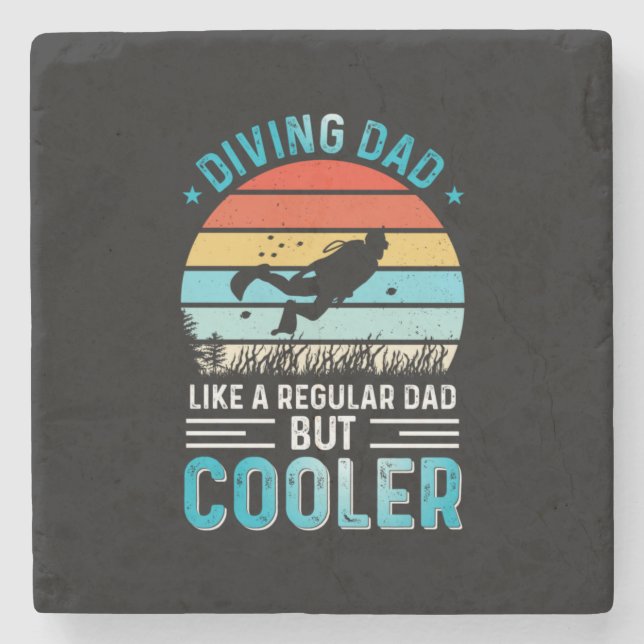 Diving Dad Stone Coaster (Front)