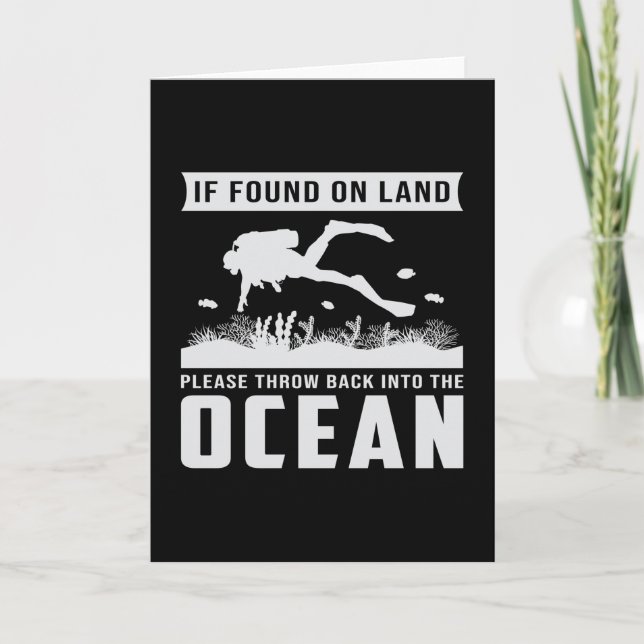 Diving Dive Diver Scuba Diving Funny Sea Gift Idea Card (Front)