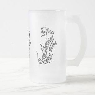Diving Dragon Frosted Glass Stein