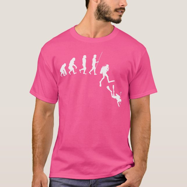 Diving Evolution Evolution Of Man Funny Scuba Dive T-Shirt (Front)