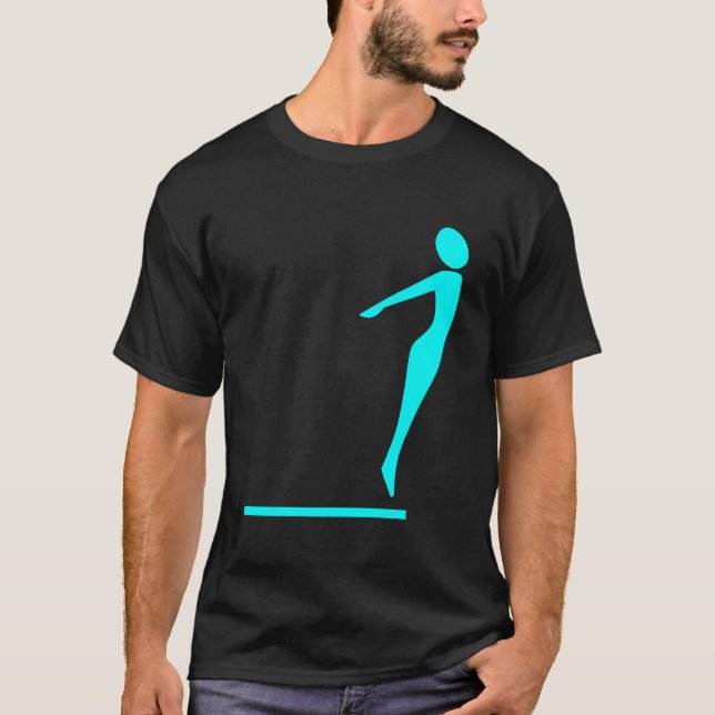 Diving Figure - Cyan T-Shirt (Front)