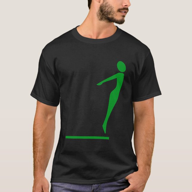 Diving Figure - Grass Green T-Shirt (Front)