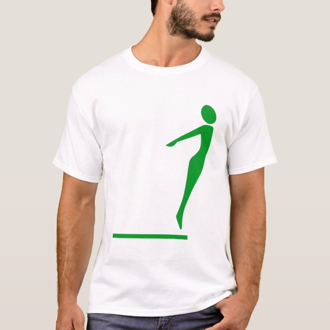 Diving Figure - Grass Green T-Shirt (Front)