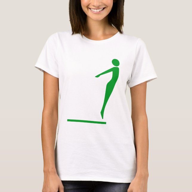 Diving Figure - Grass Green T-Shirt (Front)