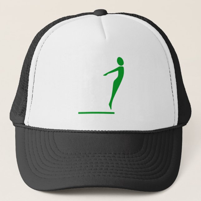 Diving Figure - Grass Green Trucker Hat (Front)