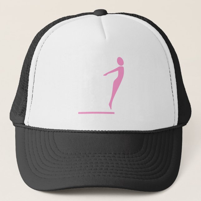 Diving Figure - Pink Trucker Hat (Front)