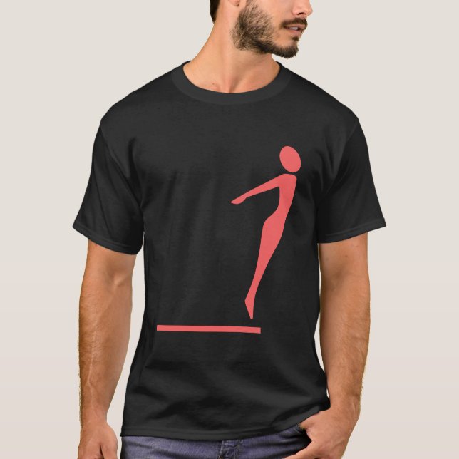 Diving Figure - Tropical Pink T-Shirt (Front)