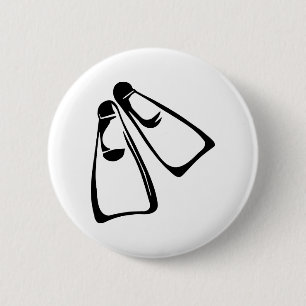 Diving - Fins 6 Cm Round Badge
