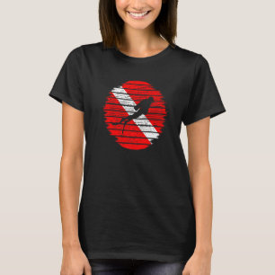Diving Fins Diving Flag Water Sports Scuba T-Shirt