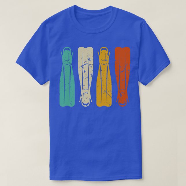 Diving Fins Retro Scuba Diving Snorkelling Diver V T-Shirt (Design Front)
