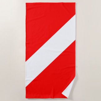 Diving Flag Scuba Diver Diver Down Beach Towel