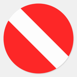 Diving Flag Scuba Diver Diver Down Classic Round Sticker
