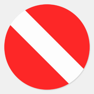 Diving Flag Scuba Diver Diver Down Classic Round Sticker
