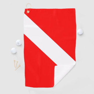 Diving Flag Scuba Diver Diver Down Golf Towel