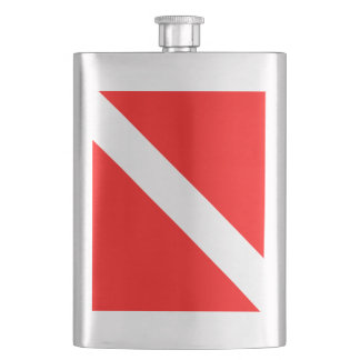 Diving Flag Scuba Diver Diver Down Hip Flask