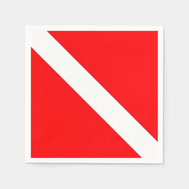 Diving Flag Scuba Diver Diver Down Napkin (Front)