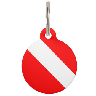 Diving Flag Scuba Diver Diver Down Pet Tag