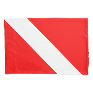 Diving Flag Scuba Diver Diver Down Pillowcase
