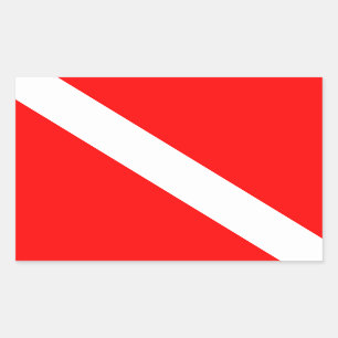 Diving Flag Scuba Diver Diver Down Rectangular Sticker