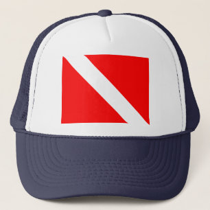 Diving Flag Scuba Diver Diver Down Trucker Hat