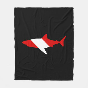 Diving Flag - Shark Fleece Blanket