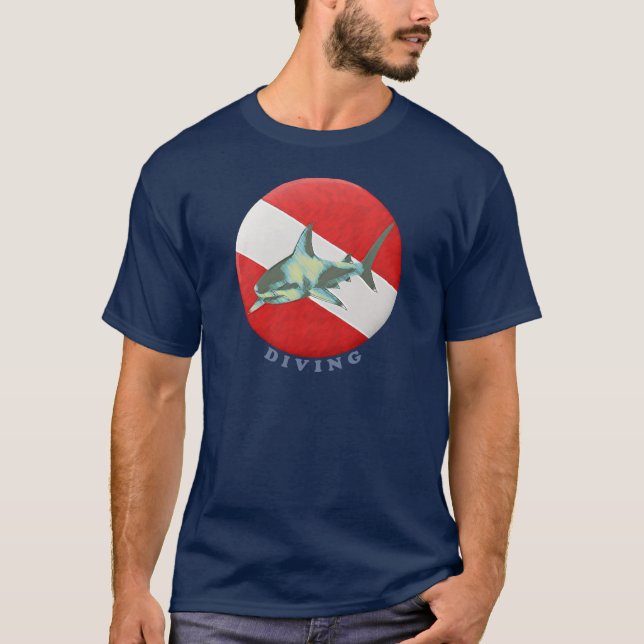 Diving Flag Shark T-Shirt (Front)